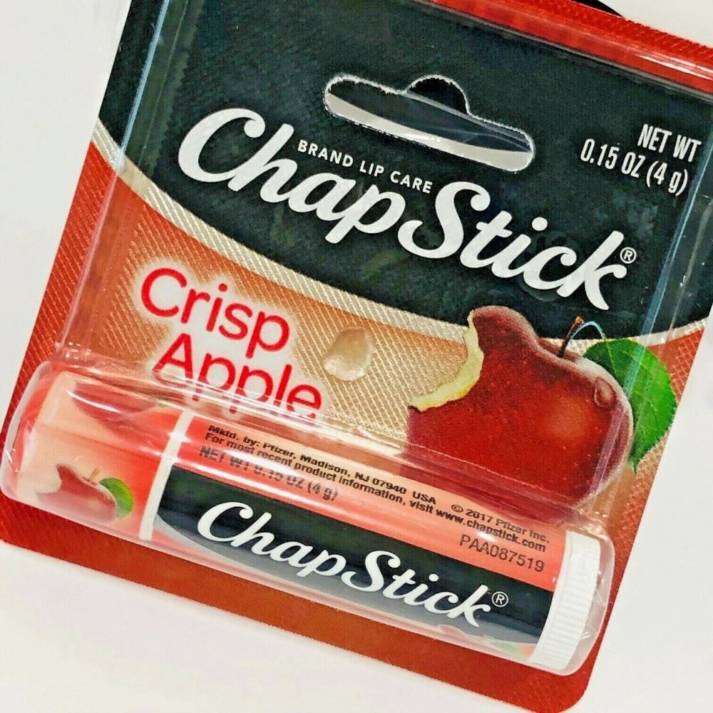 NEW ChapStick CRISP APPLE Lot of 12 SEALED‎ .15 oz Lip Gloss Balm Chap Stick
